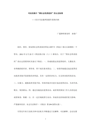 司法实践中“黑社会性质组织”的认定标准20161010-(1)