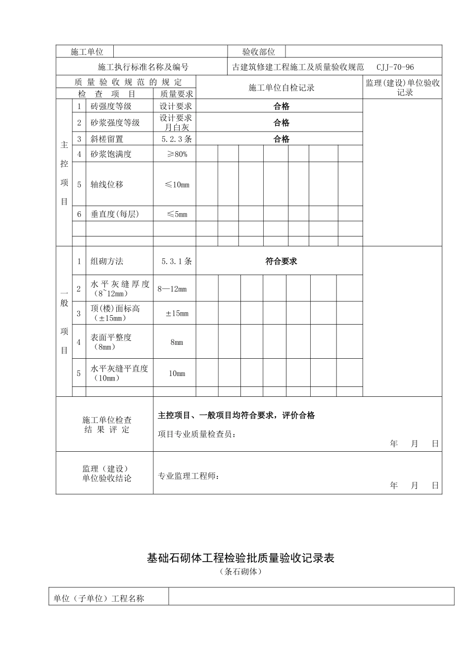 古建筑全套检验批验收记录_第2页