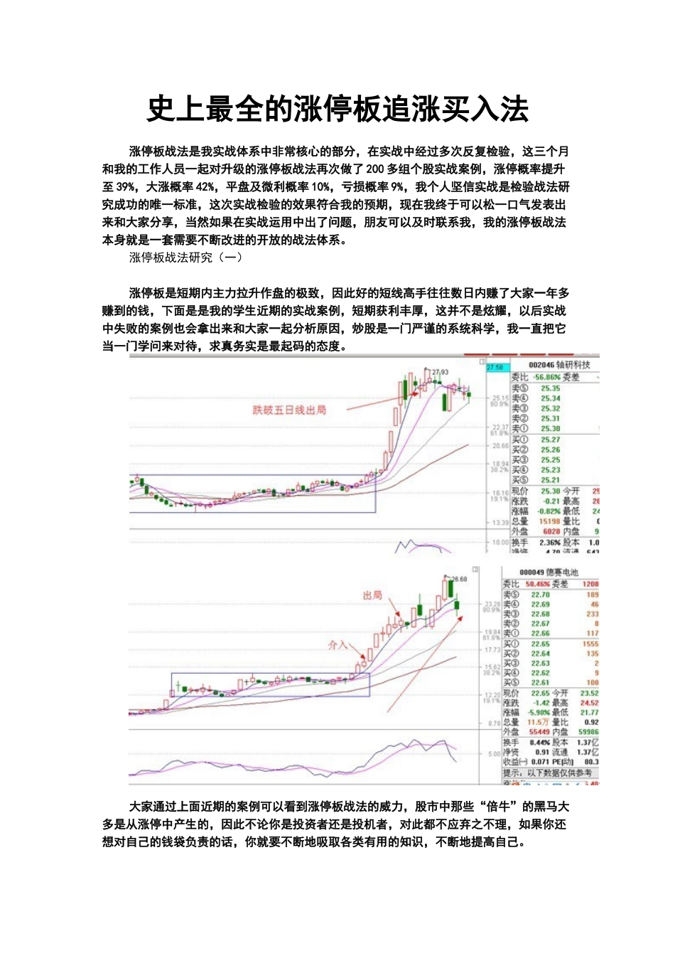 史上最全的涨停板追涨买入法_第1页