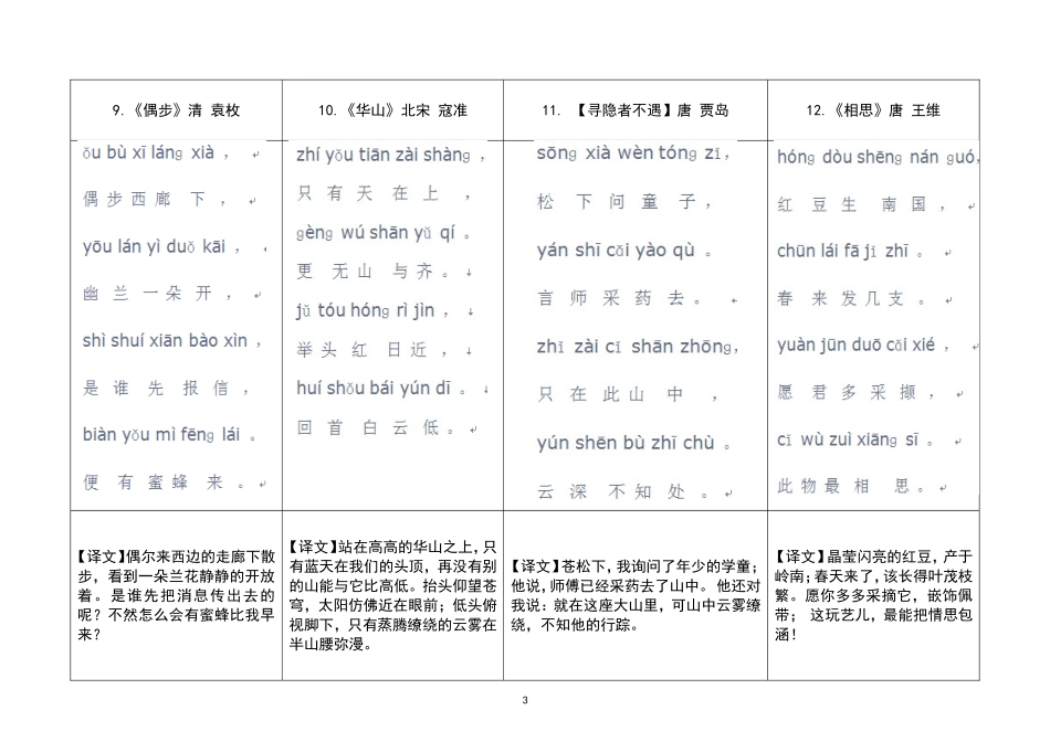 古诗40首升级(注音注释版)_第3页