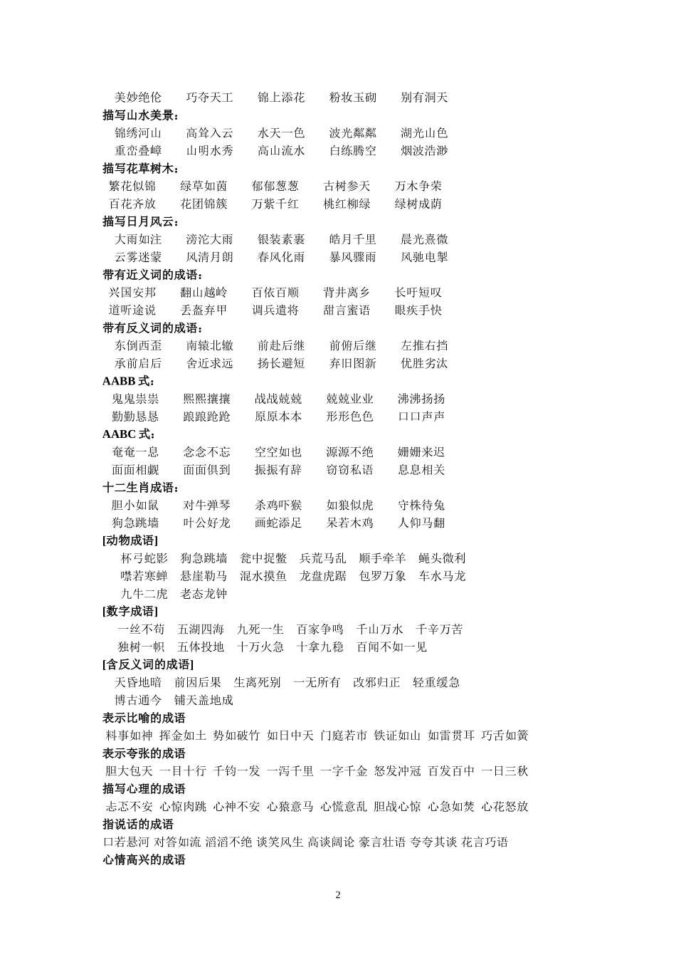 古诗成语归类_第2页