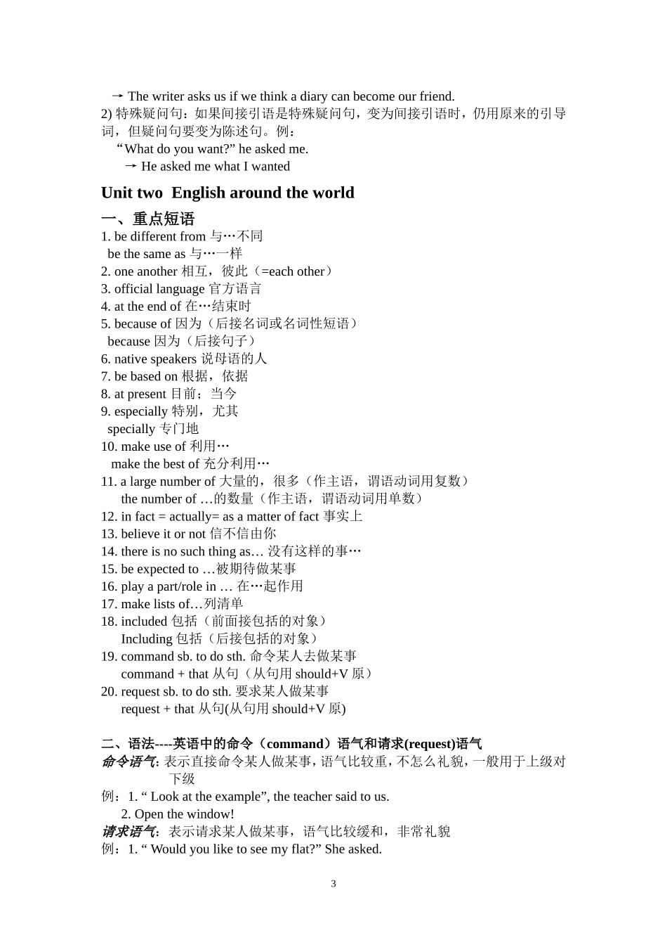 史上最全面的人教版高中英语必修一语法知识点总结_第3页