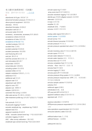 史上最全石油英语词汇