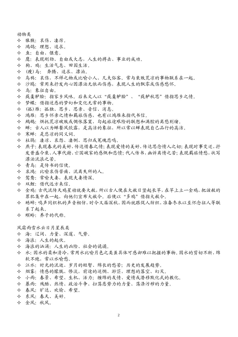 古诗词中的意象分析大全_第2页