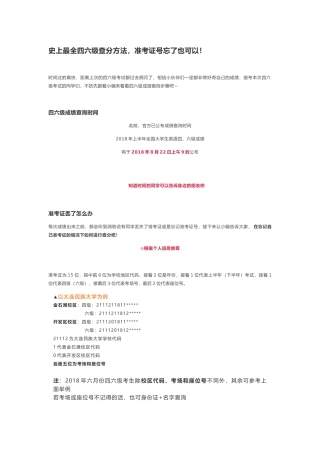 史上最全四六级查分方法-准考证号忘了也可以!