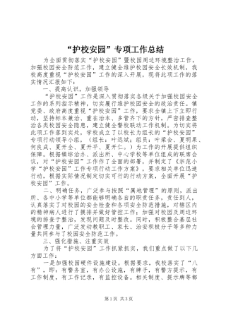 护校安园专项工作总结