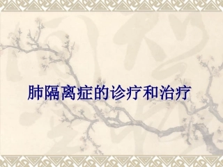 肺隔离症的诊疗和治疗讲义