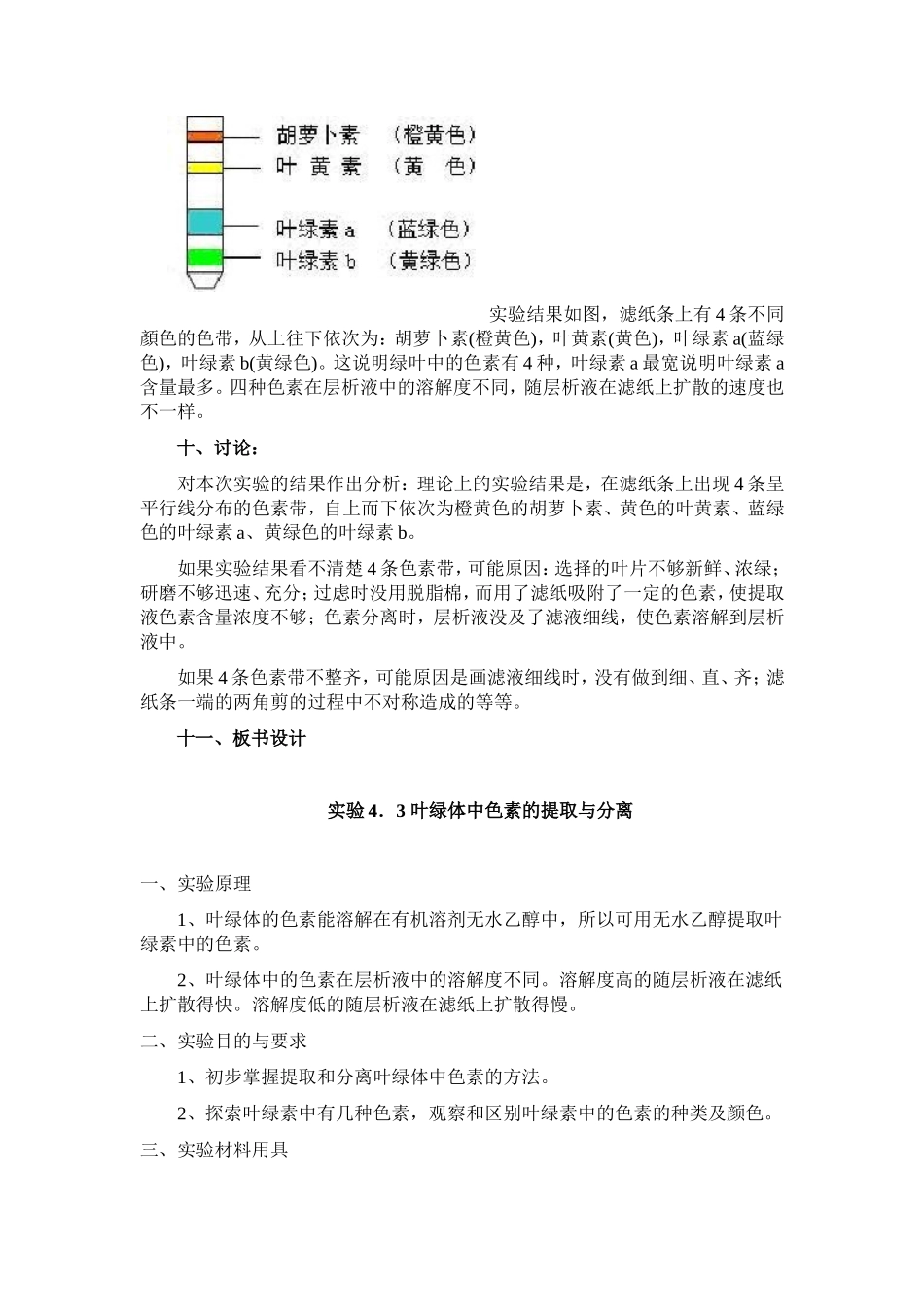 叶绿体中色素的提取与分离实验教学设计_第3页