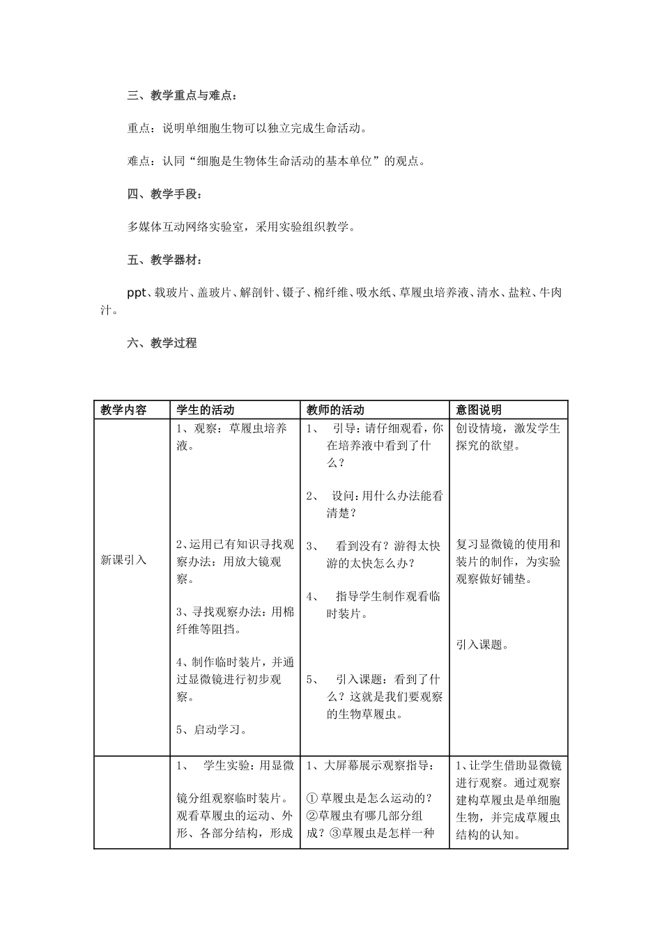 只有一个细胞的生物体-教学设计_第2页