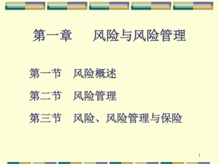 风险与风险管理培训教材