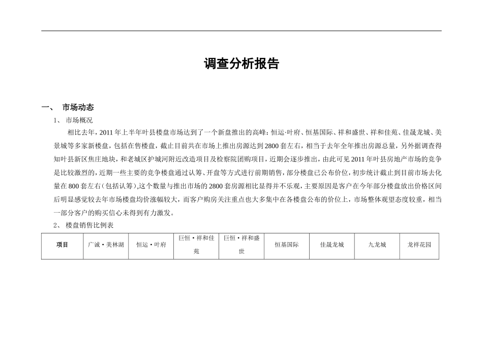 叶县房地产调查分析报告_第1页
