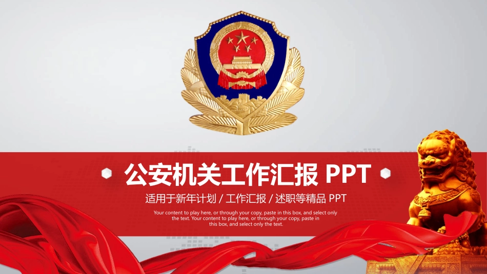 公安机关工作汇报公安警察专用_第1页