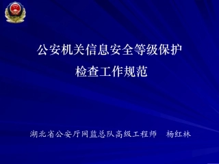 公安机关信息安全等级保护检查工作规范