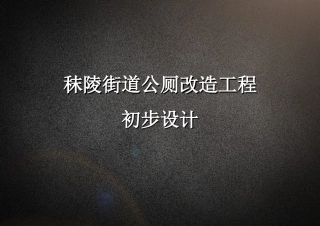 公厕改造新建工程初步方案