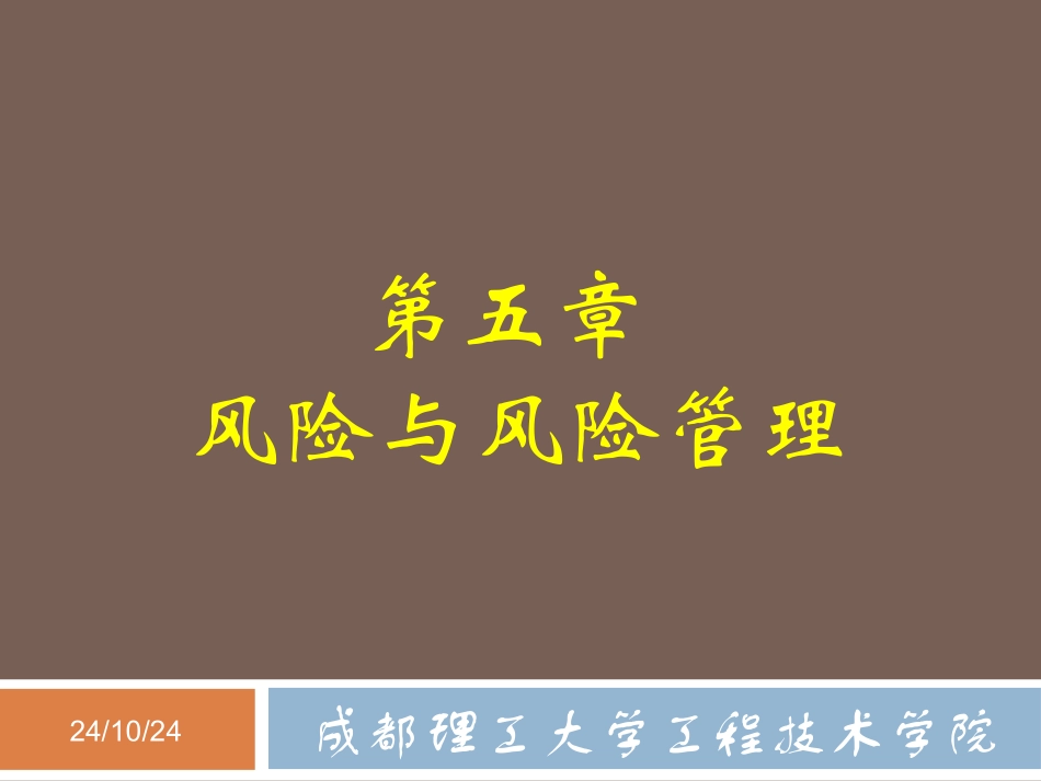 公司战略与风险管理第五章风险与风险管理课件_第1页
