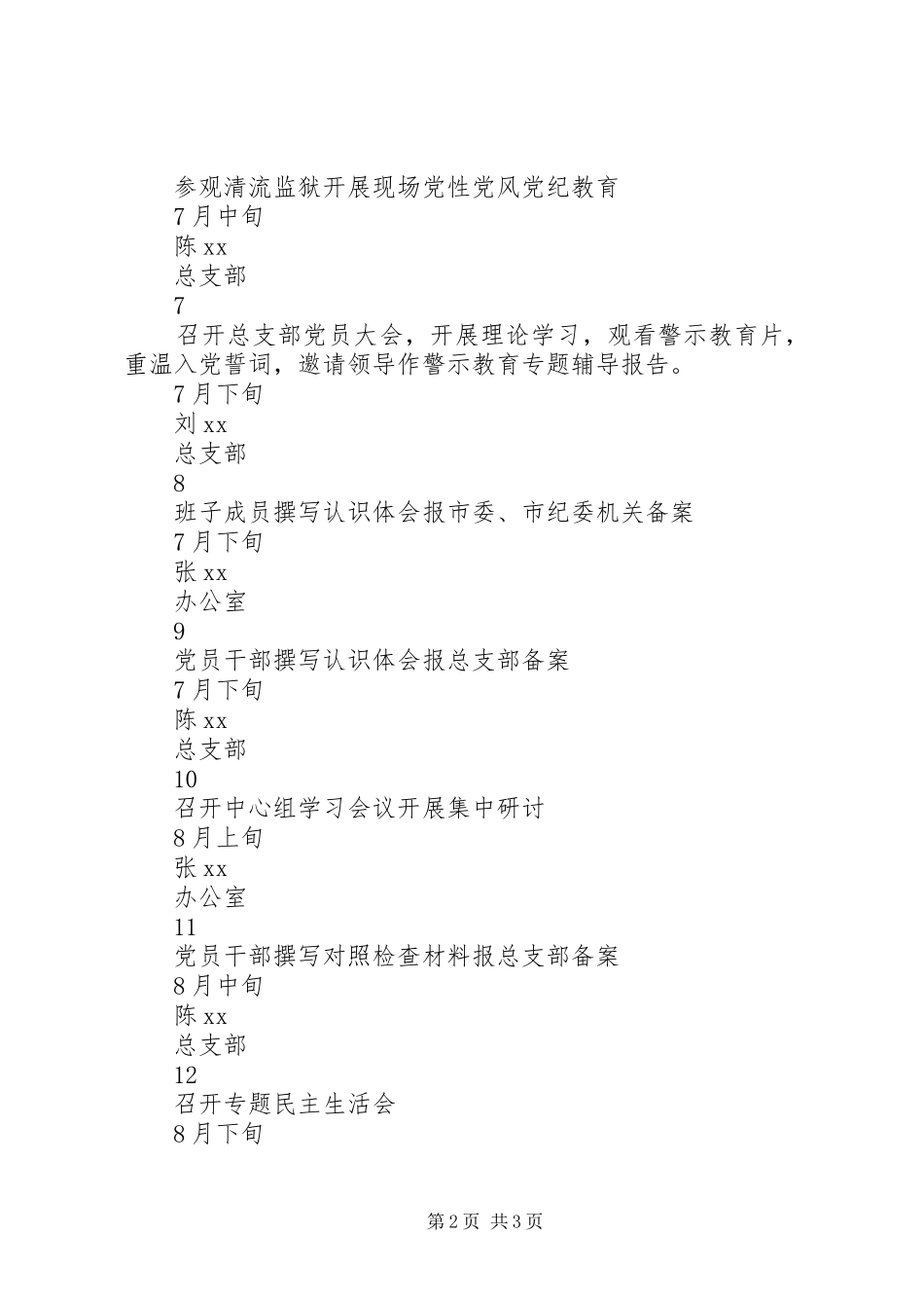 讲重作专题警示教育工作计划_第2页