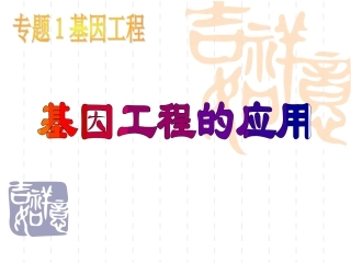 基因工程的应用