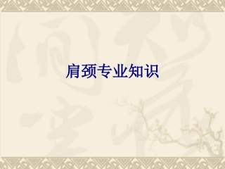 肩颈专业知识培训课件