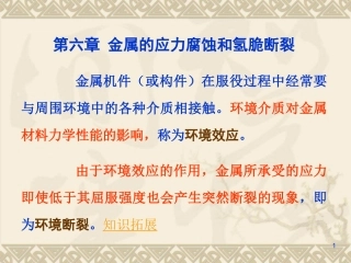金属的应力腐蚀和氢脆断裂材料力学性能资料