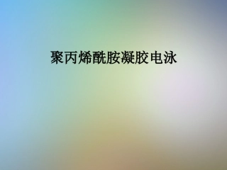 聚丙烯酰胺凝胶电泳