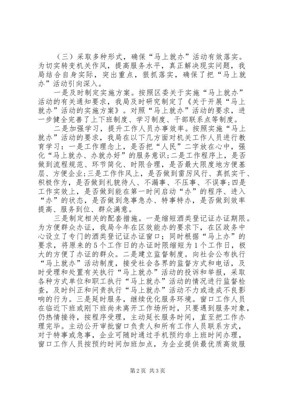 马上就办自查情况报告_第2页