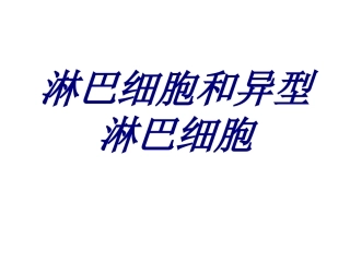 淋巴细胞和异型淋巴细胞培训课件
