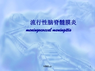 流行性脑脊髓膜炎