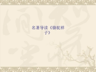 名著导读骆驼祥子专题培训课件