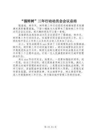 强转树三年行动动员会会议总结