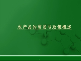 农产品国际贸易课件