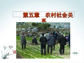 农村社会学课件农村社会关系选读