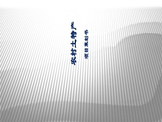 农村土特产项目策划书