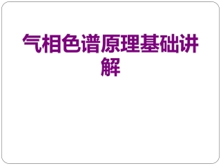 气相色谱原理基础讲解