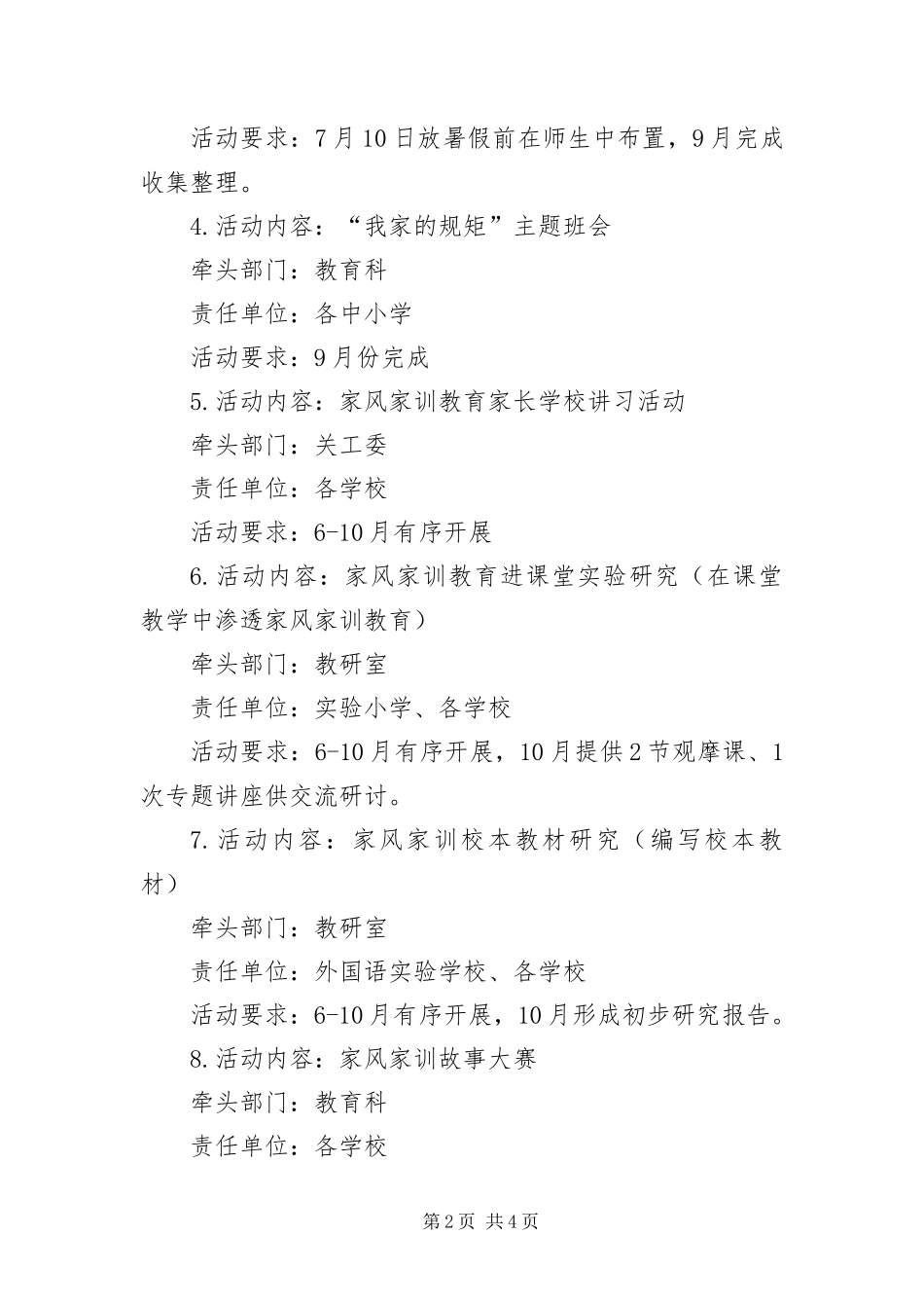 晒家风弘美德承家训助成长活动意见_第2页