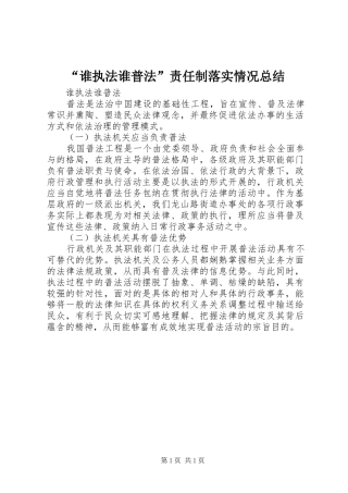 谁执法谁普法责任制落实情况总结