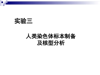 人类染色体标本制备及核型分析