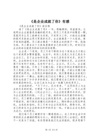 是企业成就了你有感
