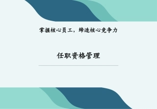任职资格管理培训