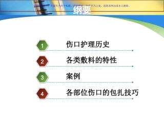 伤口敷料的应用课件