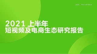 上半年短视频及电商生态研究报告