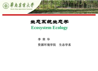 生态系统生态学