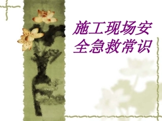 施工现场安全急救常识培训课件