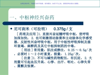 十八种常用抢救药品课件