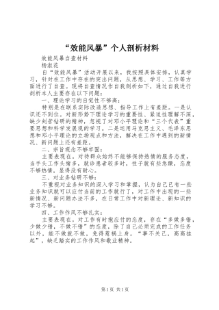 效能风暴个人剖析材料