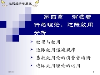 西方经济学消费者行为理论边际效用分析