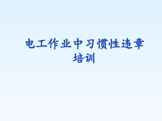 习惯性违章培训课件