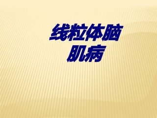 线粒体脑肌病培训课件