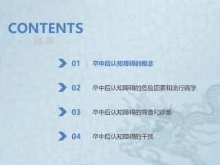 新卒中后认知障碍研究进展