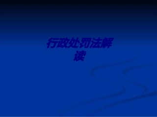 行政处罚法解读专题培训课件