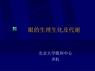 眼的生理生化及代谢